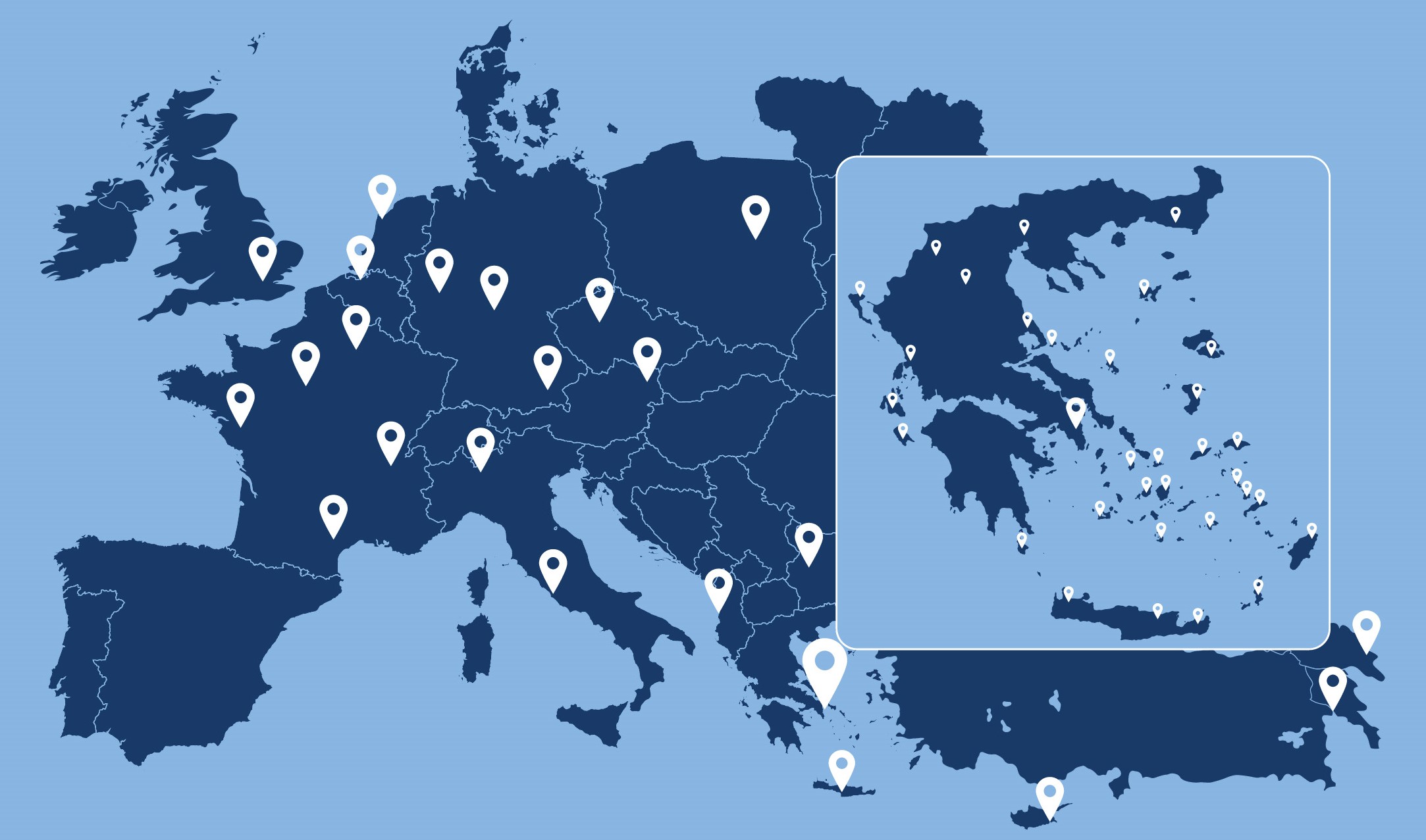 SKY express Destinations Map